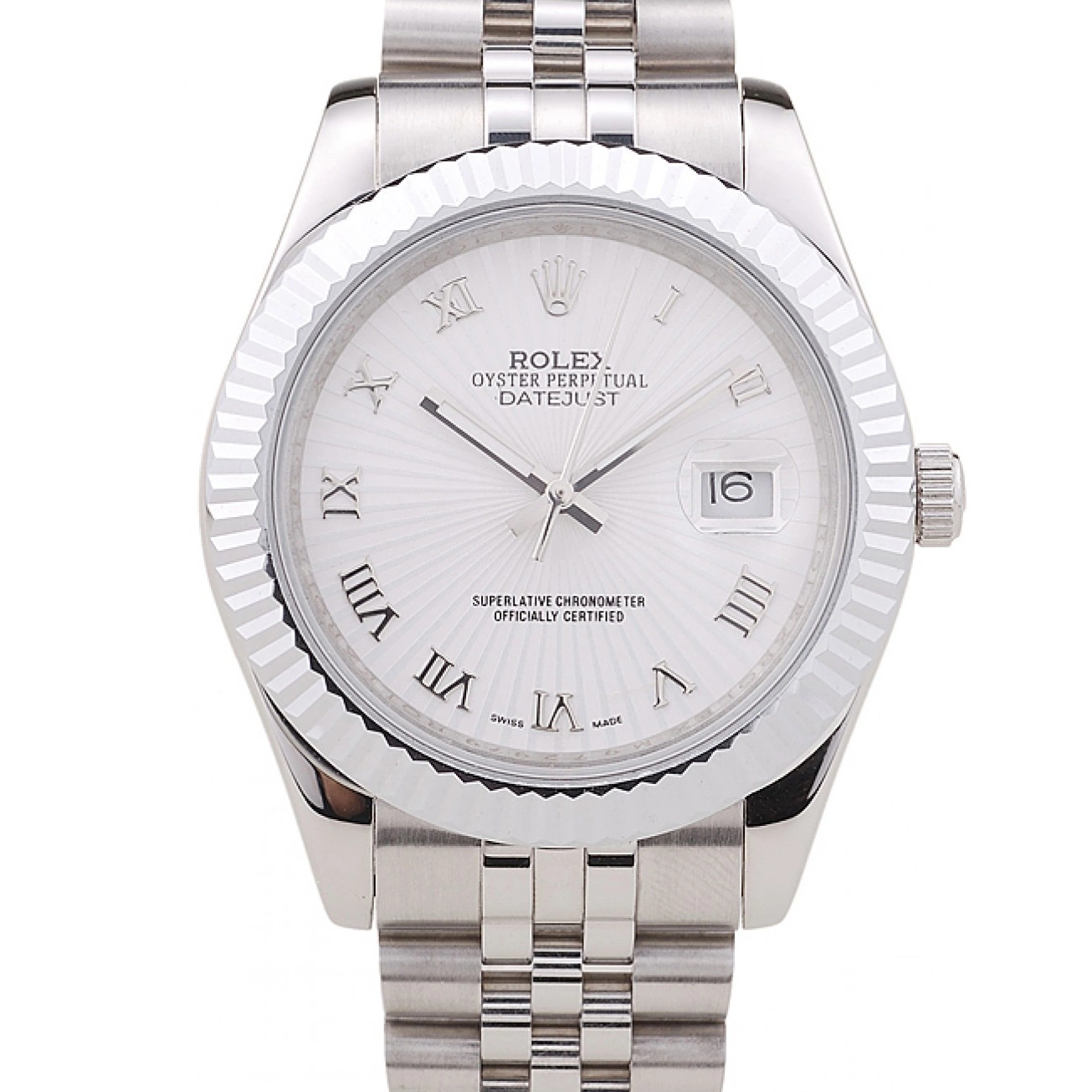Datejust 7478 Bezel White Rolex Ribbed Radial Dial 0707